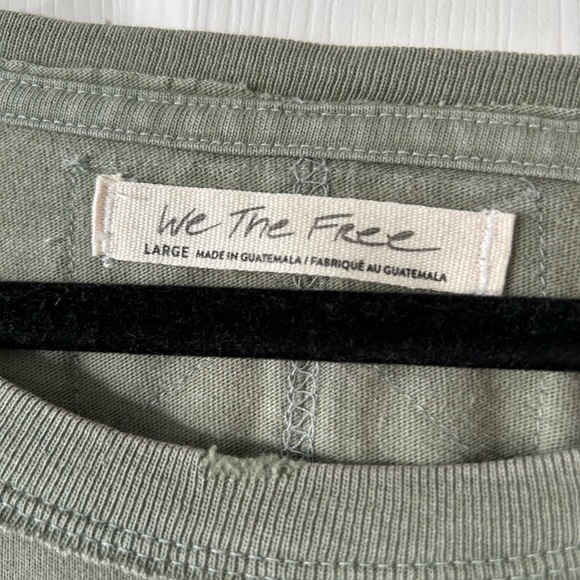 Free people Fade Into You Tee in olive; size L; $50 - Picture 3 of 7